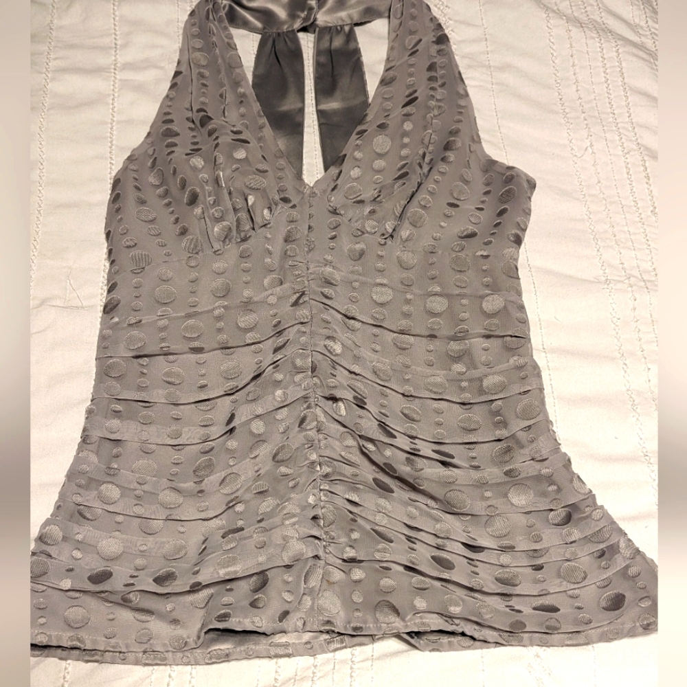 Polka dot silver halter Express shirt